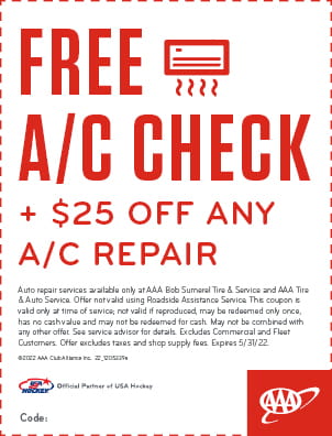Free A/C check plus $25 off any A/C repair.